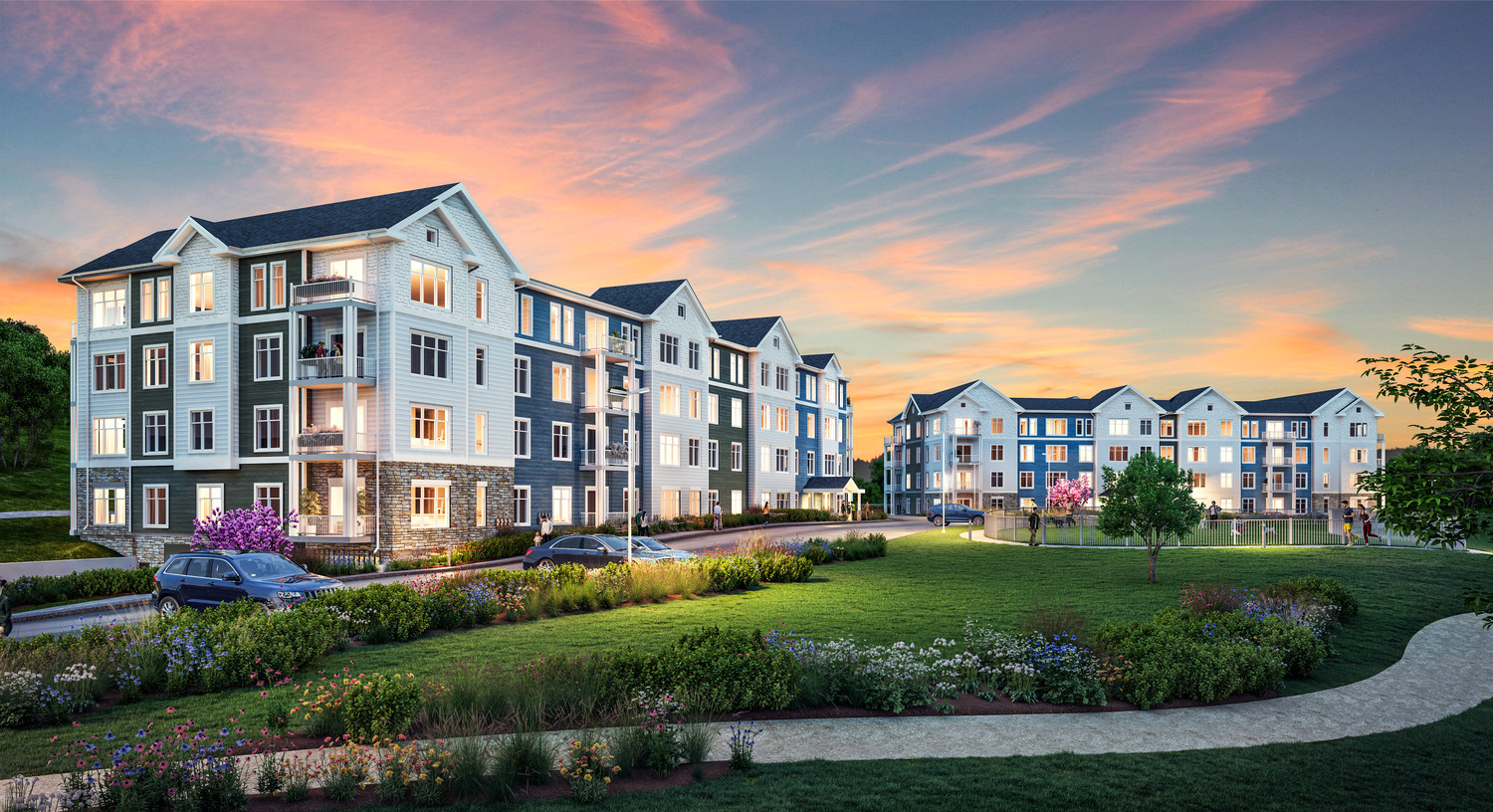 Cold Brook Crossing is a mixed-income low-rise apartment complex located at 36 North Road in Sudbury, Massachusetts with architectural design by Pappageorge Haymes Partners.